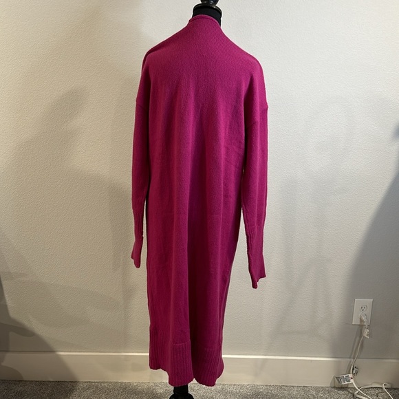 Solid Open Front Drape Knit Cardigan Long Sleeve Long Length Sweater NWOT - Picture 7 of 7